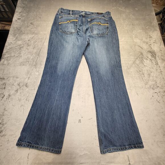 All American Clothing Jeans Mens 35x30 Blue Denim Style AAREV Bootcut USA Made - Picture 7 of 8